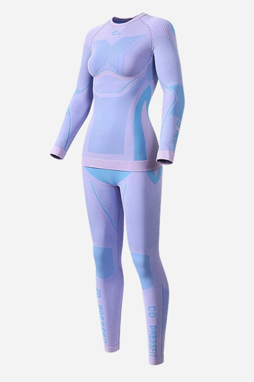 AeroTherm Breathable Warmth lightweight seamless thermal set in pastel purple for sleek winter insulation