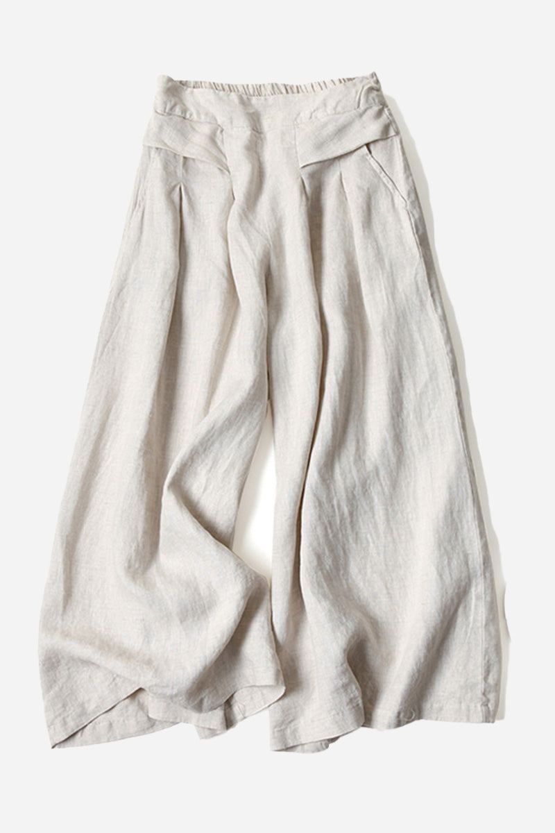 Sun-Kissed Elegance lightweight breathable wide-leg palazzo pants in neutral beige tone