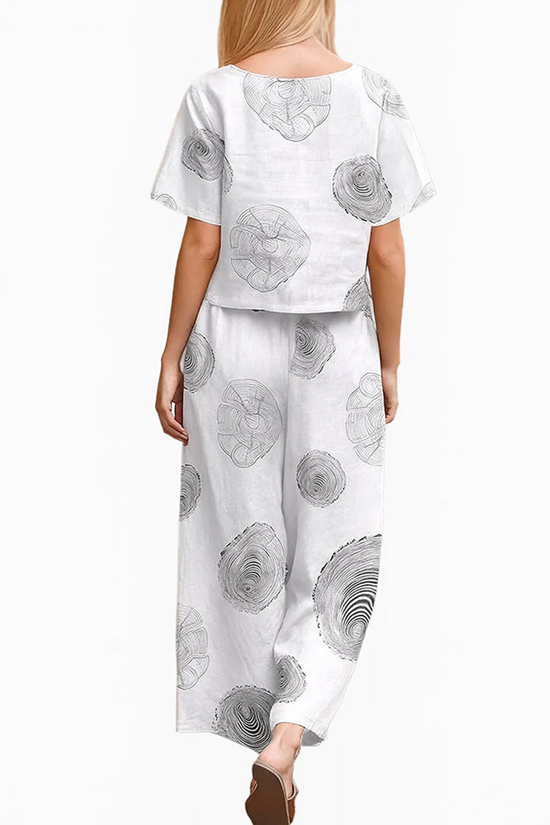 Breezy Meadow Two-Piece Set with relaxed fit and lightweight polyester fabric