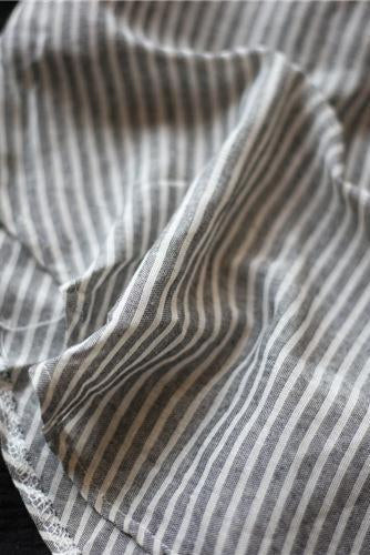 Striped Linen Blend Gauze Shirt Dress