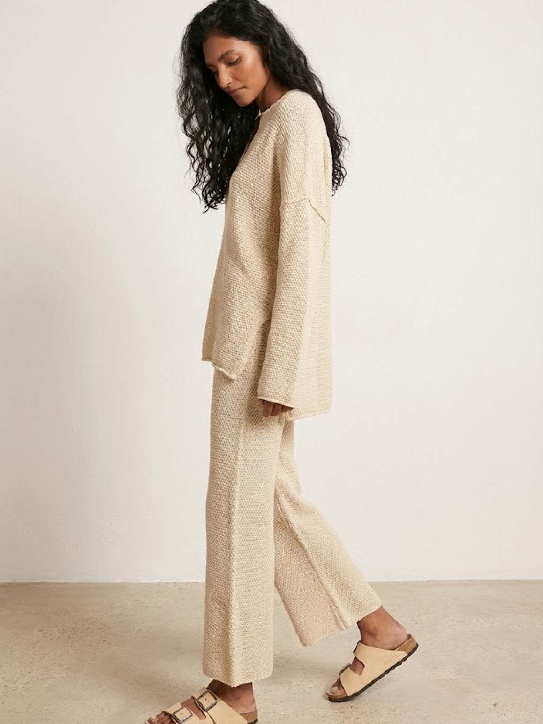 Two-piece oversized set designed for multi-weather comfort with lightweight, wrinkle-resistant fabric and relaxed fit