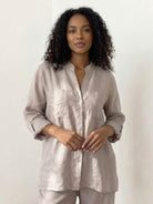 100% cotton double comfort two-piece set in yellow with relaxed fit top and pants