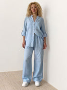 100% cotton double comfort two-piece set in vibrant colors for breathable, stylish wear