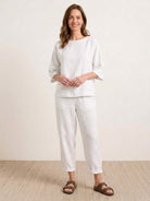 Monochrome Batwing Leisure Co-Ord with boxy crop top and high-waisted tapered pants