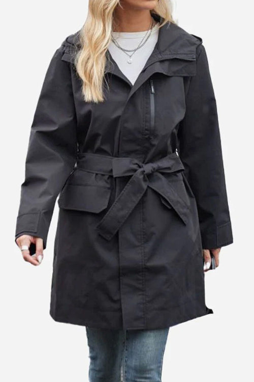 Water-Resistant Windbreaker Trench Jacket