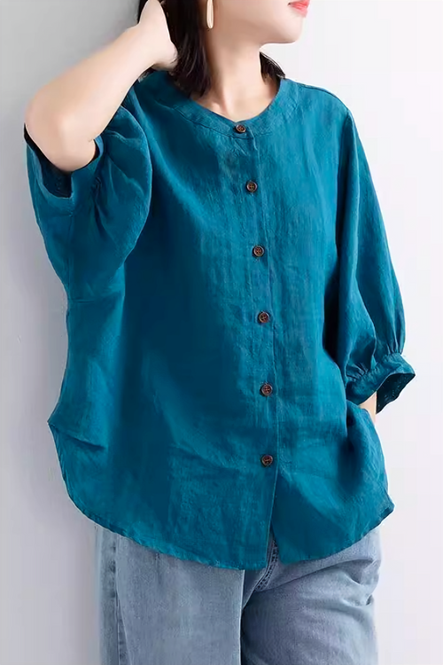 Relaxed Loose Breathable Linen Blouse