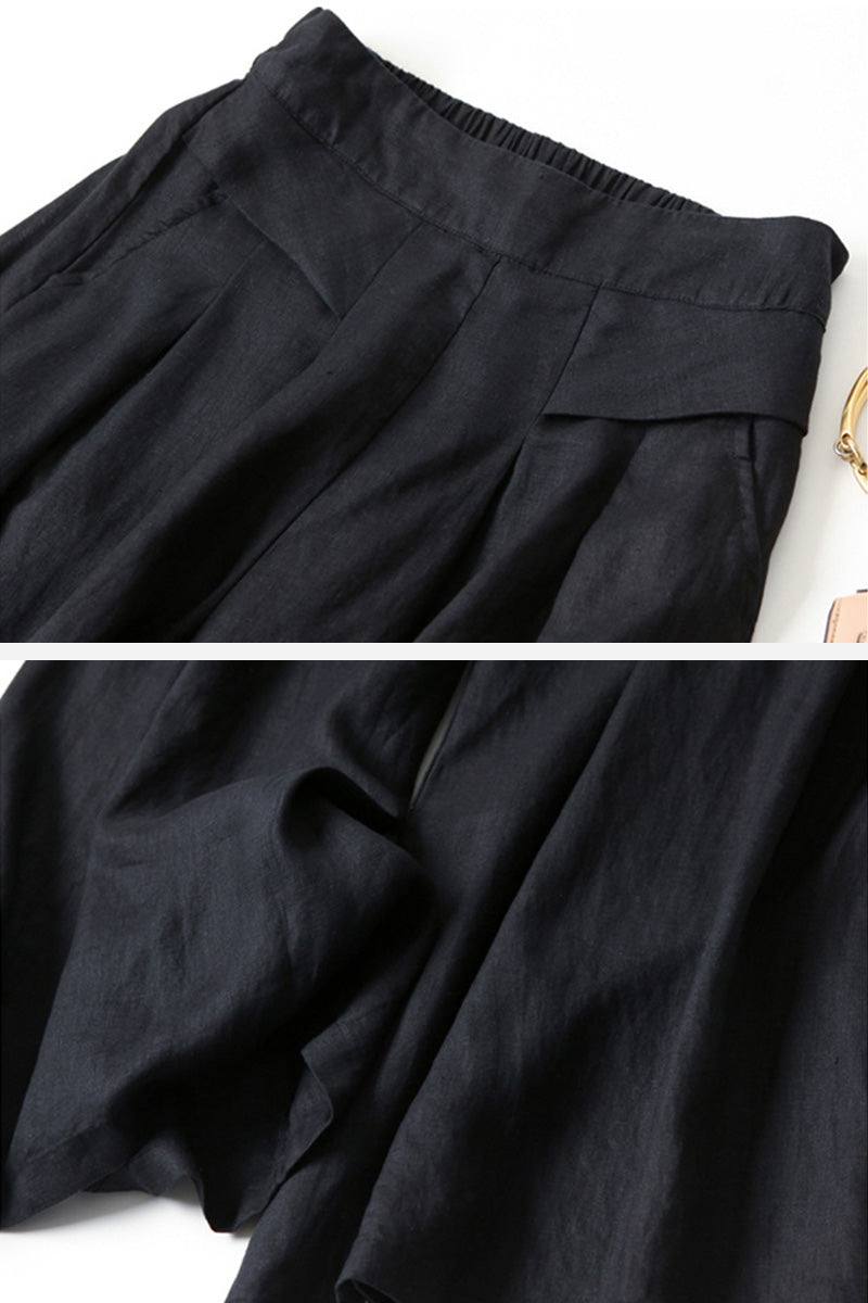 Sun-Kissed Elegance lightweight black palazzo pants with breathable fabric and flattering fit