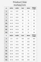 Size chart for blazer and high-waisted shorts two-piece set in inches and centimeters with bust, waist, and bottom length measurements.