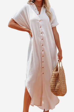 Full-length Button-down Beach Cover-up