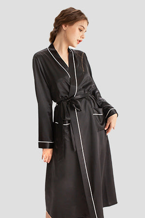 100% Mulberry Silk Belted Classy Nightgown