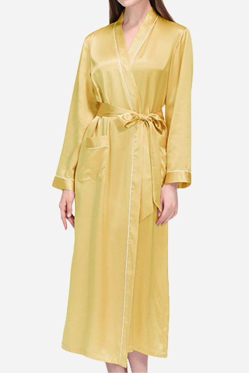 100% Mulberry Silk Belted Classy Nightgown