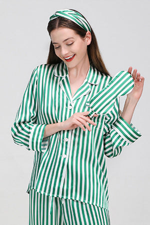 100% Mulberry Silk Striped Long Sleeves