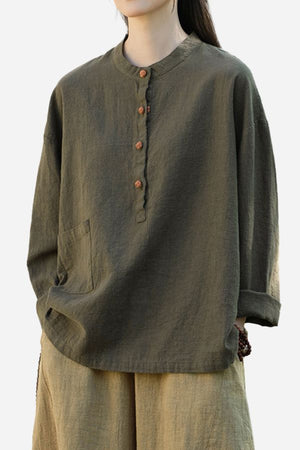 One Size Fits All Ramie Linen & Cotton Blouse