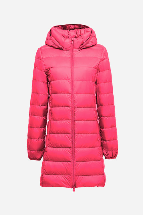 Lightweight Water-Resistant Hooded Puffer Coat