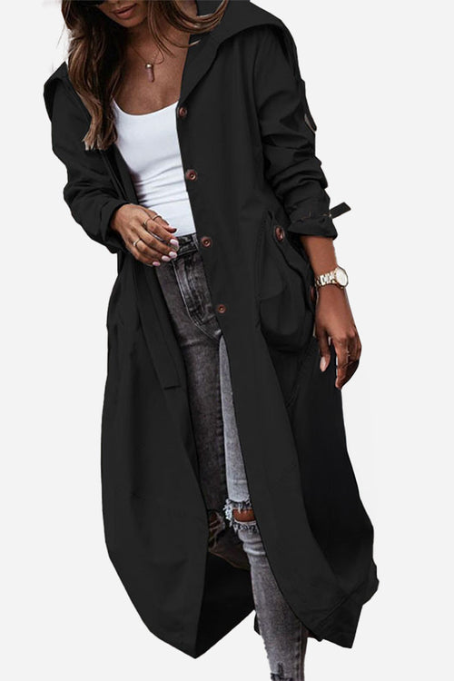 Plus Size Travel-Friendly Hooded Coat