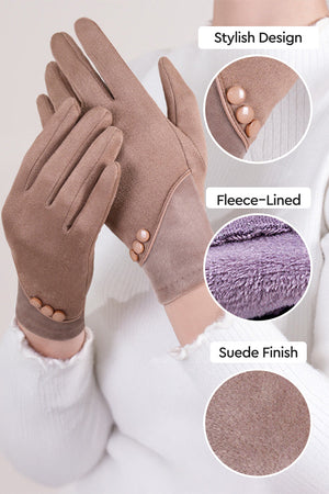 One Size SmartTouch Suede Gloves