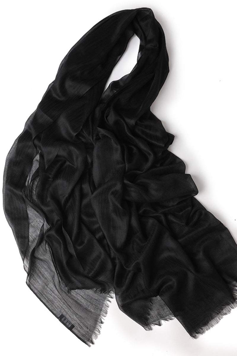 100% cashmere featherlight black luxury scarf soft and lightweight wrap