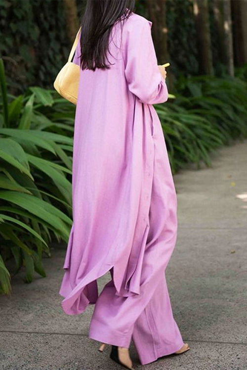 Relaxed Fit Shirt & Trouser Three-Piece Set