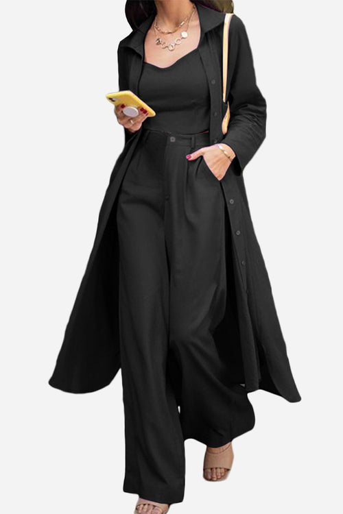Relaxed Fit Shirt & Trouser Three-Piece Set