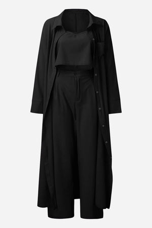 Relaxed Fit Shirt & Trouser Three-Piece Set