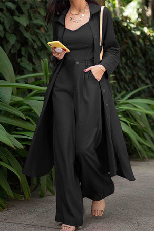 Relaxed Fit Shirt & Trouser Three-Piece Set