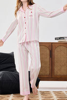 Premium moisture-wicking cotton-tencel striped pajama set with temperature-regulating fabric for all-season comfort.