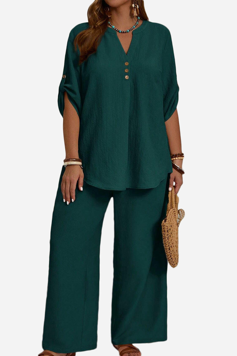 Wrinkle-Free Wide Leg & Top Set