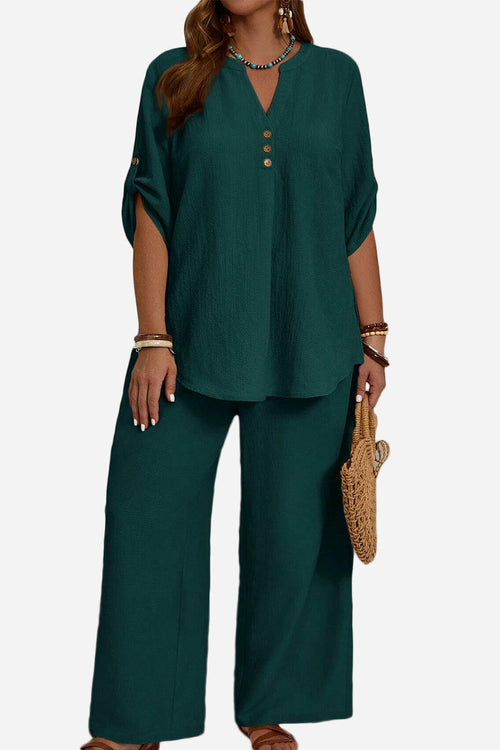Wrinkle-Free Wide Leg & Top Set