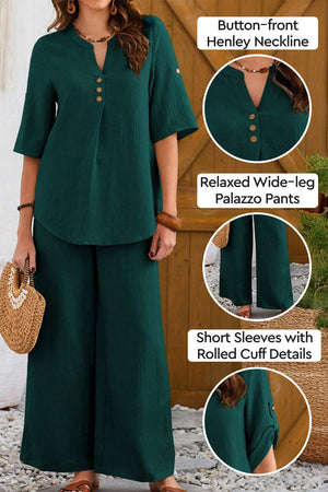 Wrinkle-Free Wide Leg & Top Set