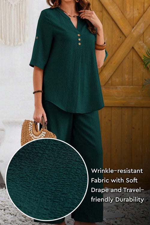 Wrinkle-Free Wide Leg & Top Set