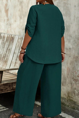 Wrinkle-Free Wide Leg & Top Set