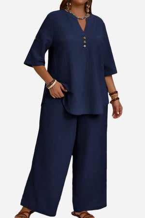 Wrinkle-Free Wide Leg & Top Set