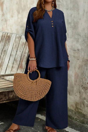 Wrinkle-Free Wide Leg & Top Set