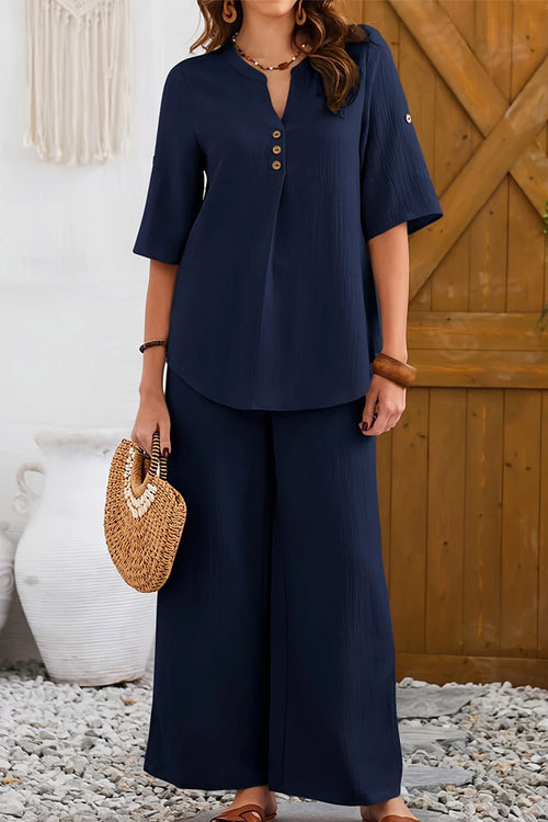 Wrinkle-Free Wide Leg & Top Set