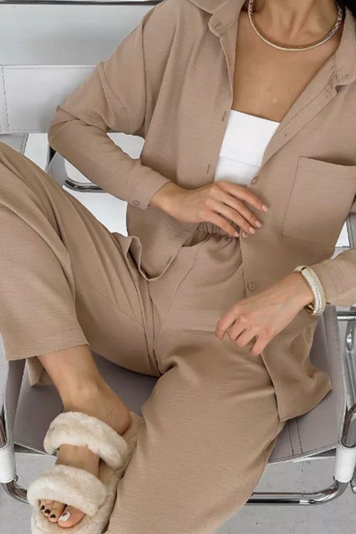 Relaxed Fit Wide-Leg Two-Piece Set