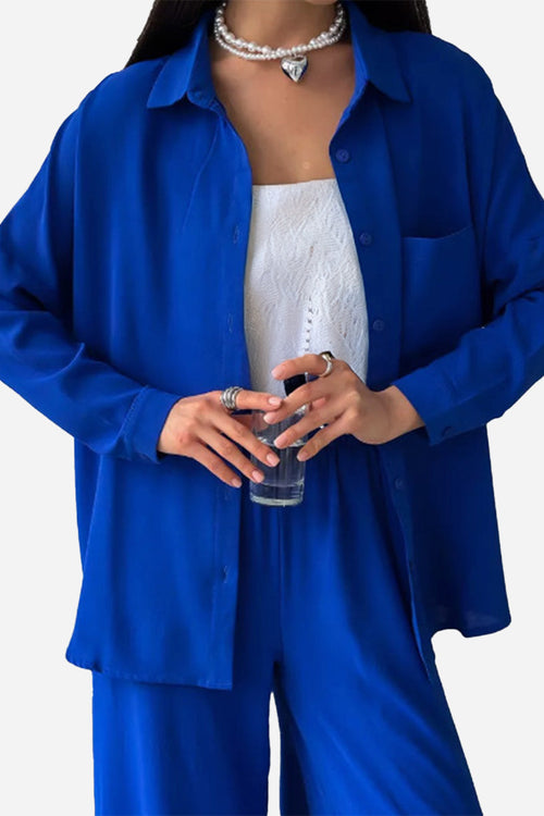 Relaxed Fit Wide-Leg Two-Piece Set