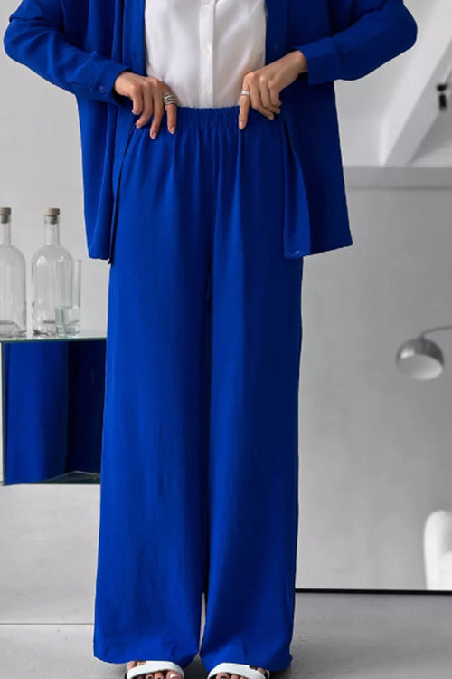 Relaxed Fit Wide-Leg Two-Piece Set