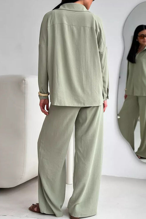 Relaxed Fit Wide-Leg Two-Piece Set