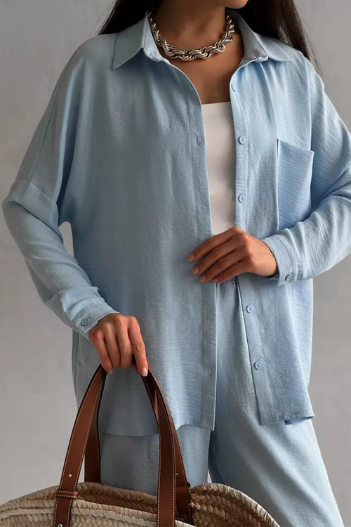 Relaxed Fit Wide-Leg Two-Piece Set