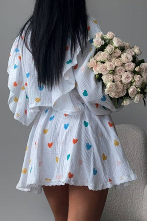 Sweet Countryside 100% Cotton Ruffled Two-Piece Set