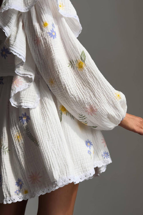 Sweet Countryside 100% Cotton Ruffled Two-Piece Set