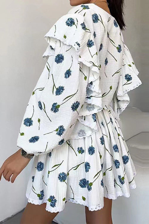Sweet Countryside 100% Cotton Ruffled Two-Piece Set