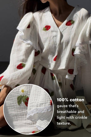Sweet Countryside 100% Cotton Ruffled Two-Piece Set