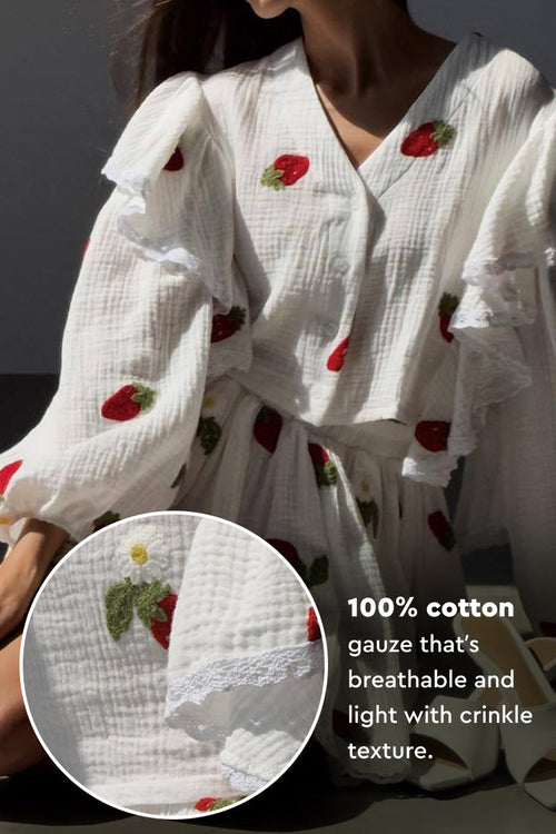 Sweet Countryside 100% Cotton Ruffled Two-Piece Set
