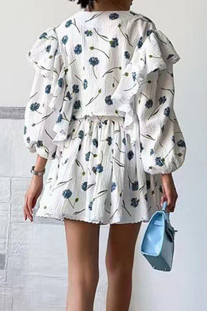 Sweet Countryside 100% Cotton Ruffled Two-Piece Set