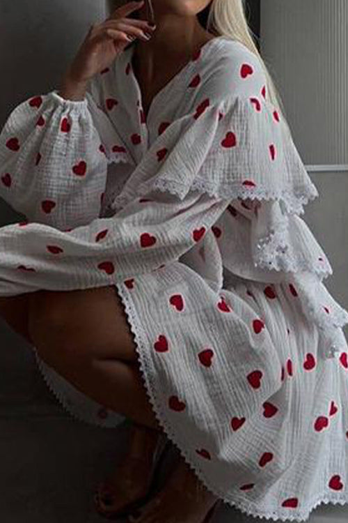 Sweet Countryside 100% Cotton Ruffled Two-Piece Set