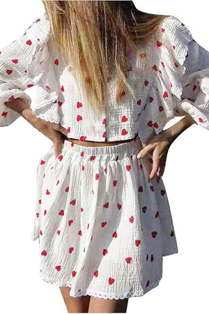 Sweet Countryside 100% Cotton Ruffled Two-Piece Set