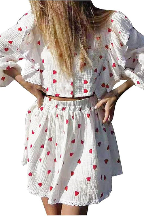 Sweet Countryside 100% Cotton Ruffled Two-Piece Set