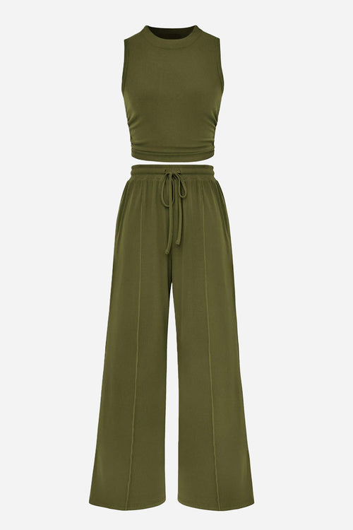 Stroll & Hangout Ribbed Knit Two-Piece Set