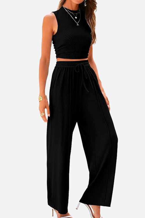 Stroll & Hangout Ribbed Knit Two-Piece Set